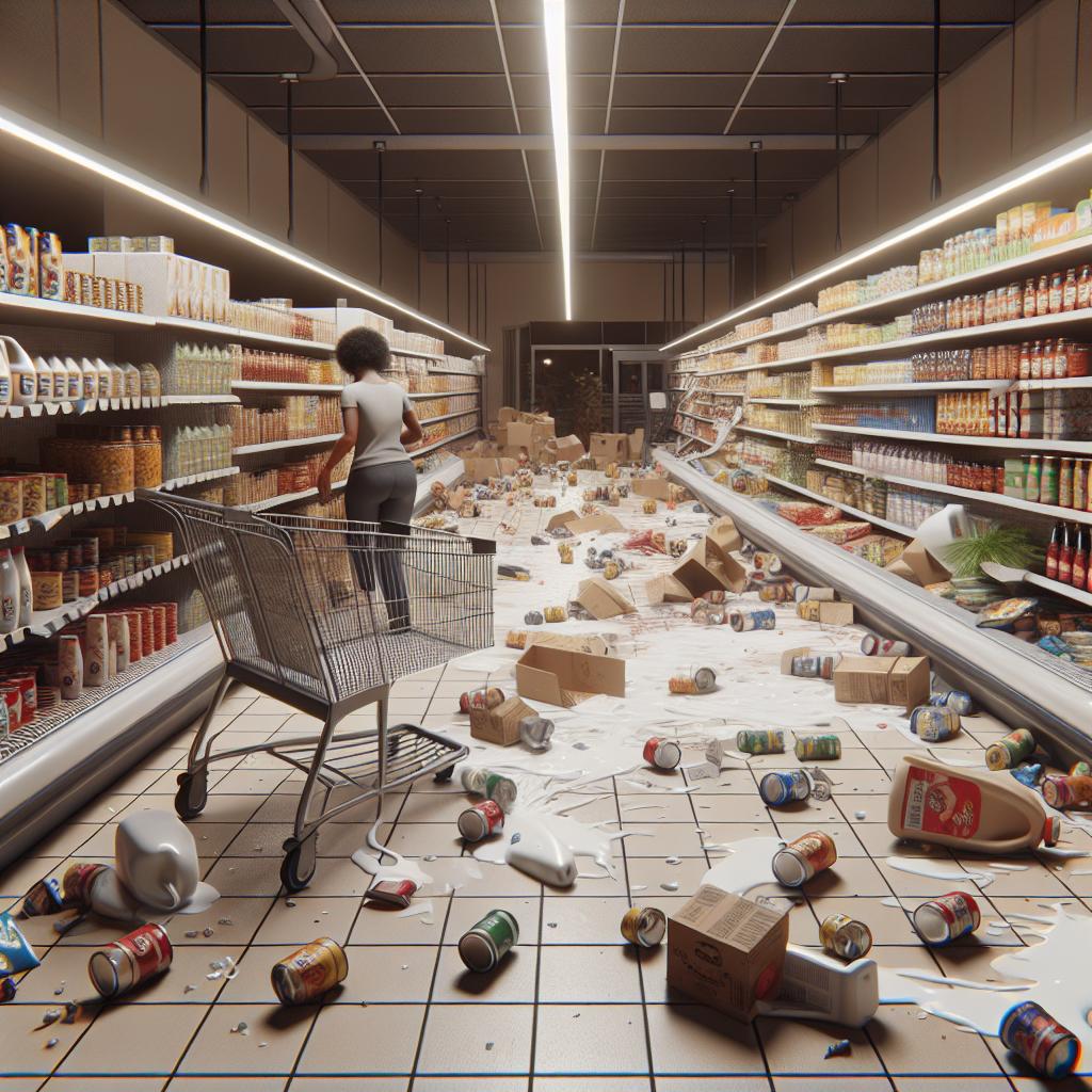 Supermarket argument aftermath.