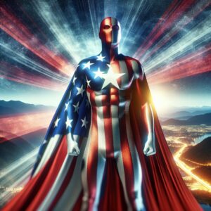 American flag superhero concept.