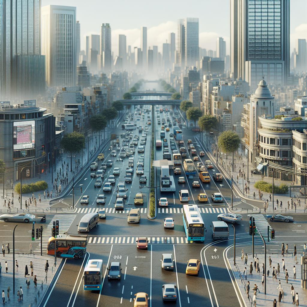 Urban traffic flow concept.