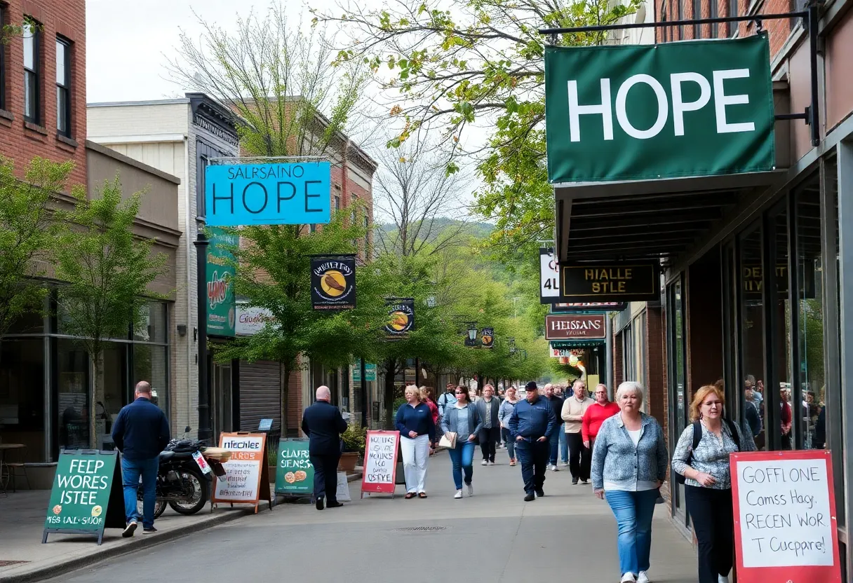 Local Asheville business owners collaborating and supporting each other post hurricane