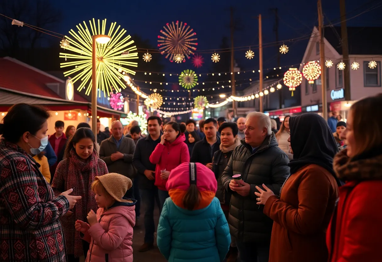 Families enjoying New Year's activities and health screenings in Hendersonville