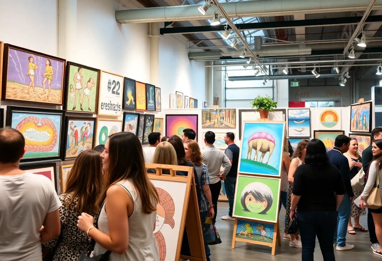 Artworks displayed in the Love Asheville From Afar gallery at Ponce City Market