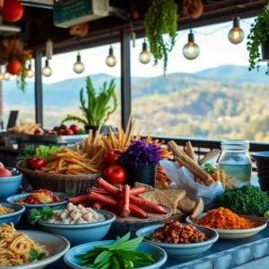 Diverse dishes representing Asheville's culinary scene