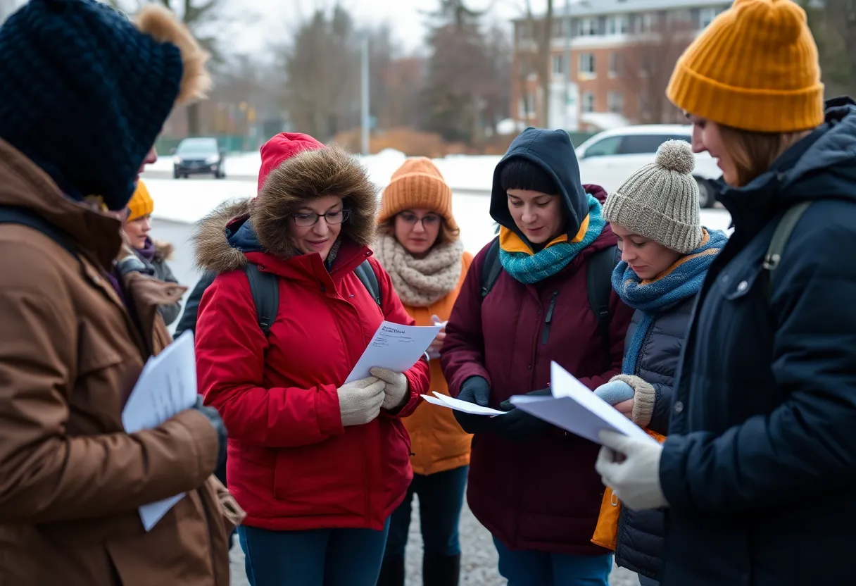 Volunteers collecting data for the homelessness count in Asheville