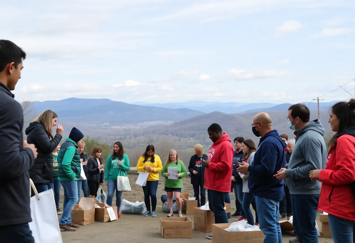 Volunteers in Asheville participating in the Point-in-Time Count for homelessness