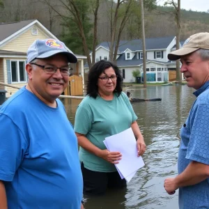 Community gathering in Asheville supporting hurricane recovery efforts