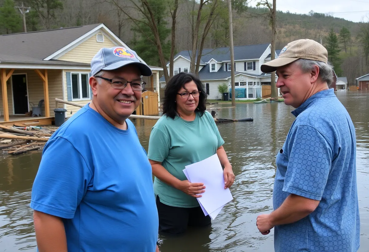 Community gathering in Asheville supporting hurricane recovery efforts