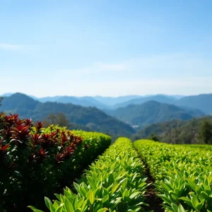 Tea garden in Asheville, showcasing vibrant plants and a supportive community atmosphere.