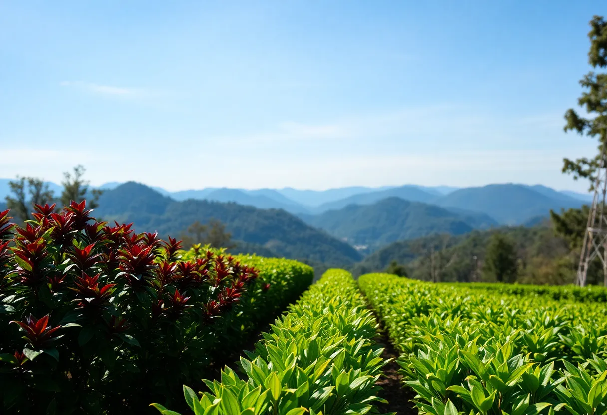 Tea garden in Asheville, showcasing vibrant plants and a supportive community atmosphere.