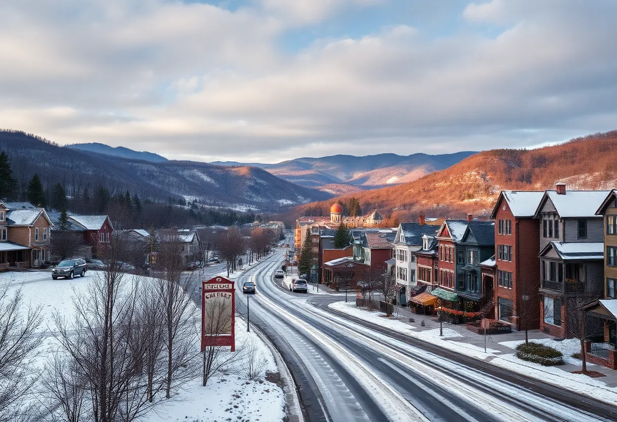 Winter landscape in Asheville, North Carolina