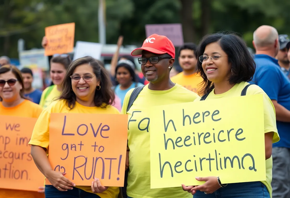 Volunteers in Asheville assisting with hurricane recovery