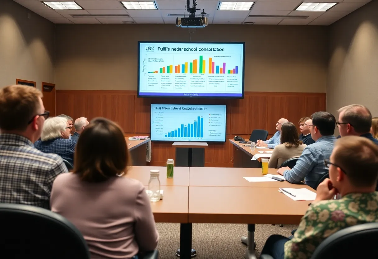 Local leaders in a meeting about Buncombe County education