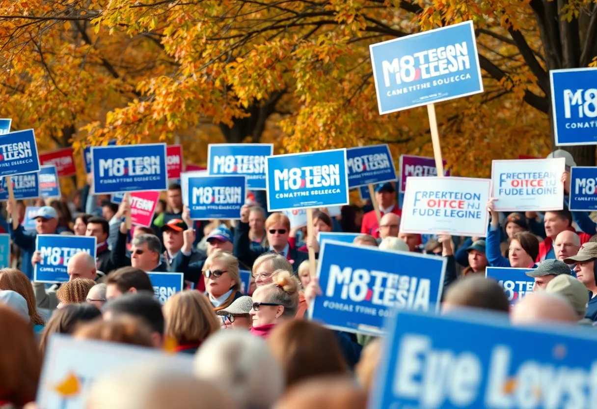 Crowd at an election campaign rally
