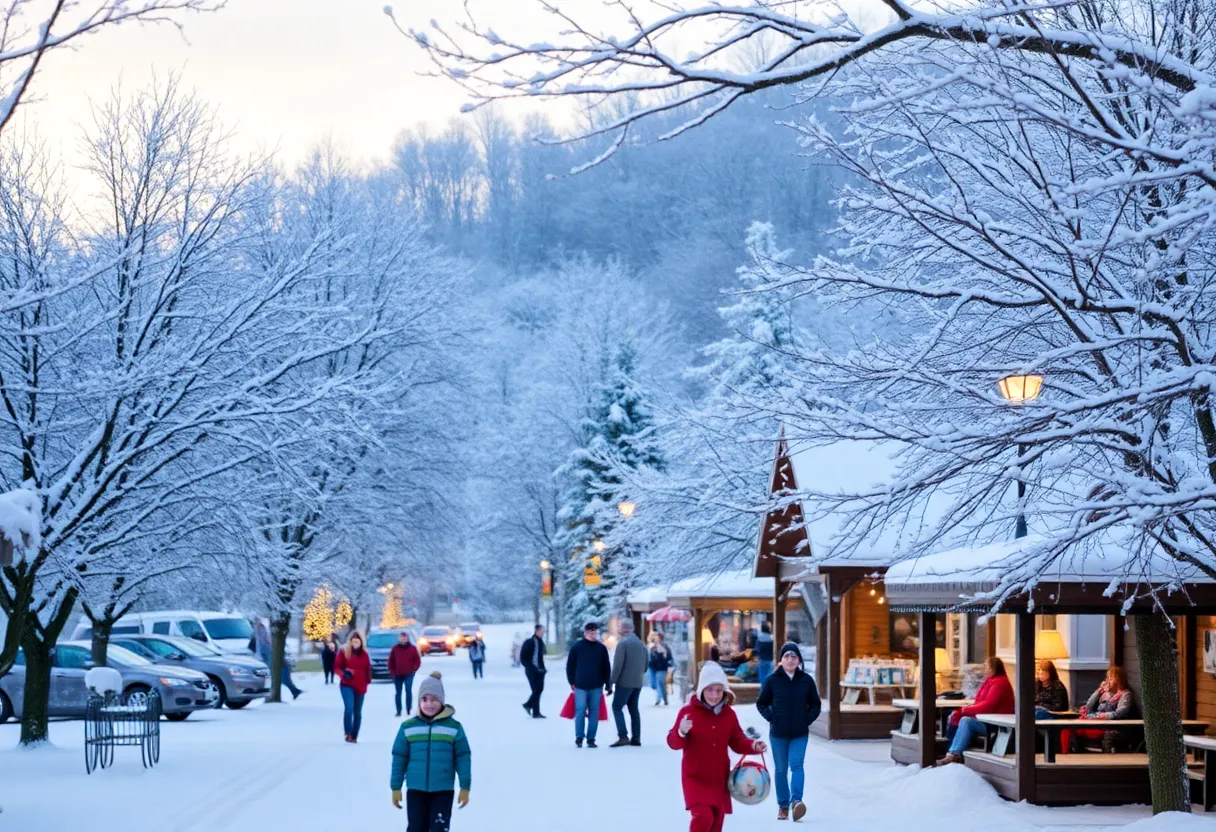 Snow-covered landscape in Asheville