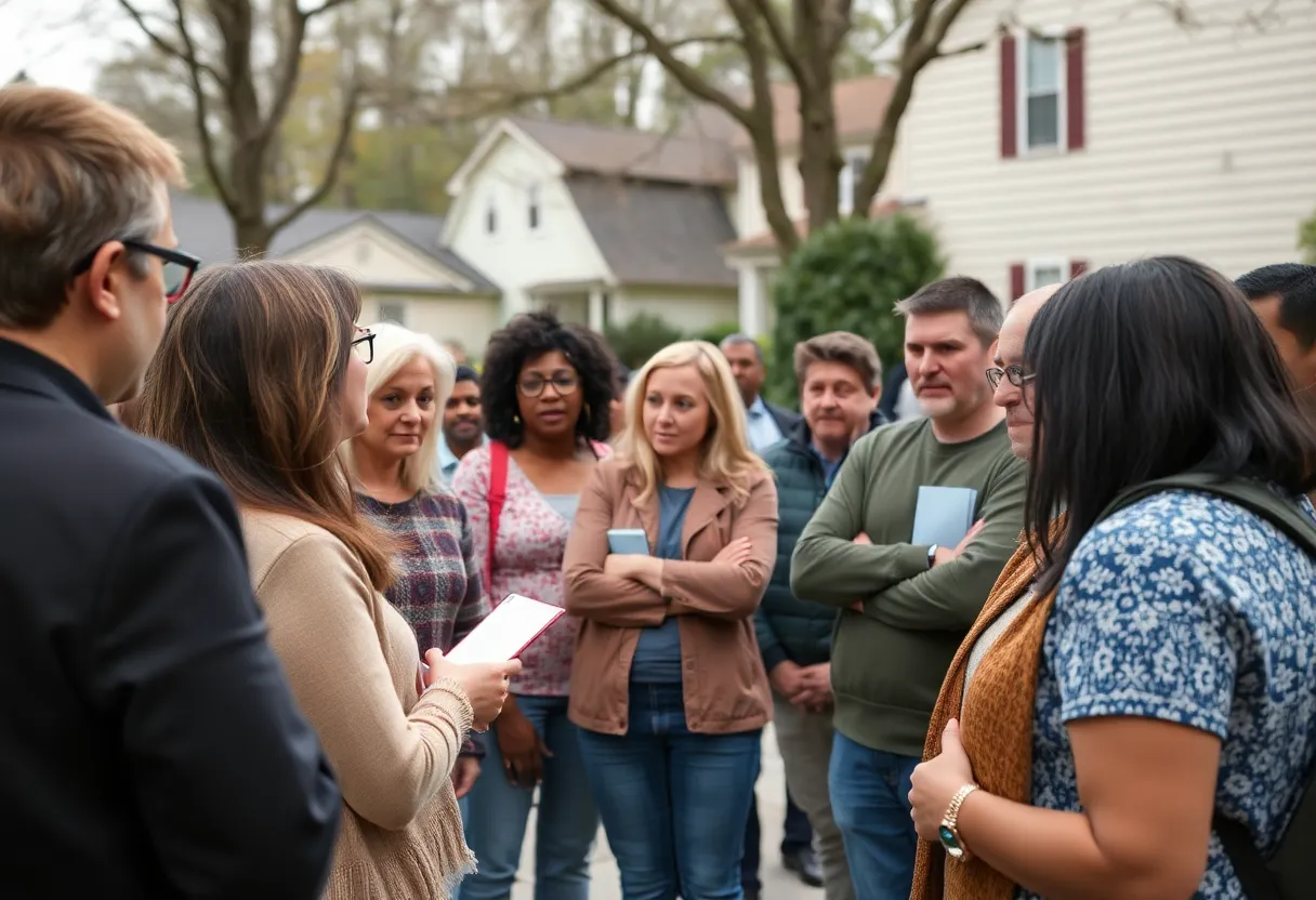 Asheville residents discussing child safety concerns.