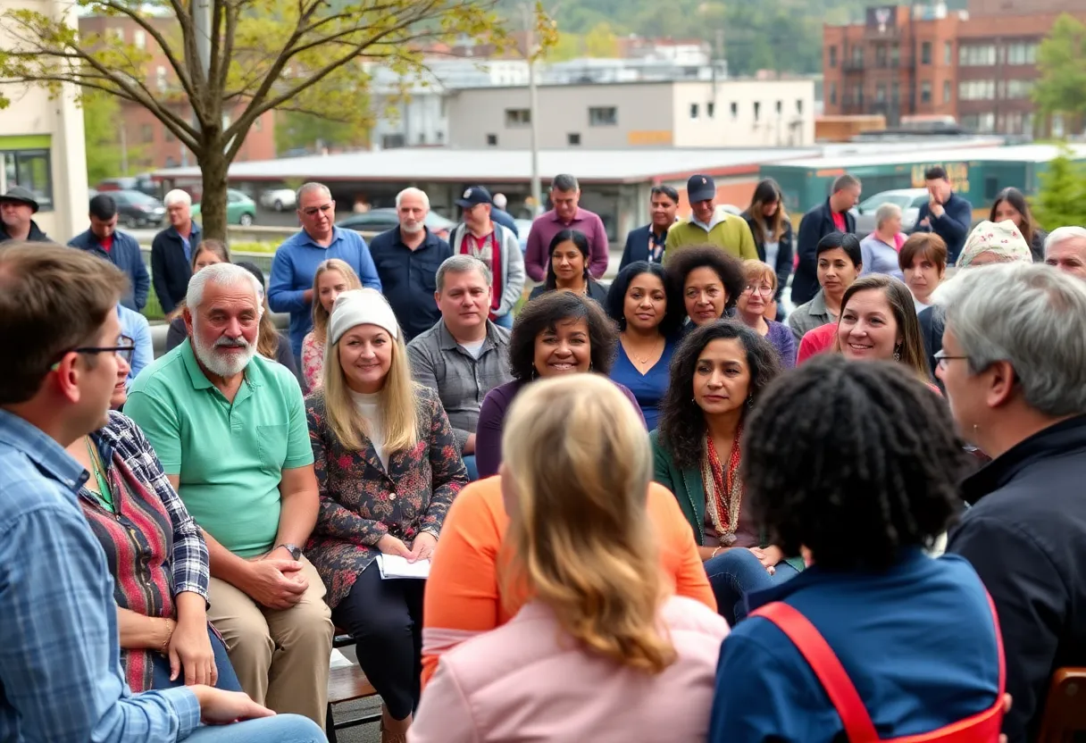 Asheville community members participating in a recovery meeting