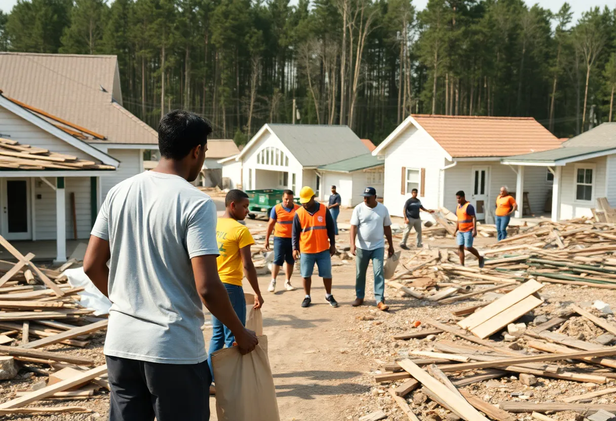 Volunteers assisting in disaster recovery in Asheville