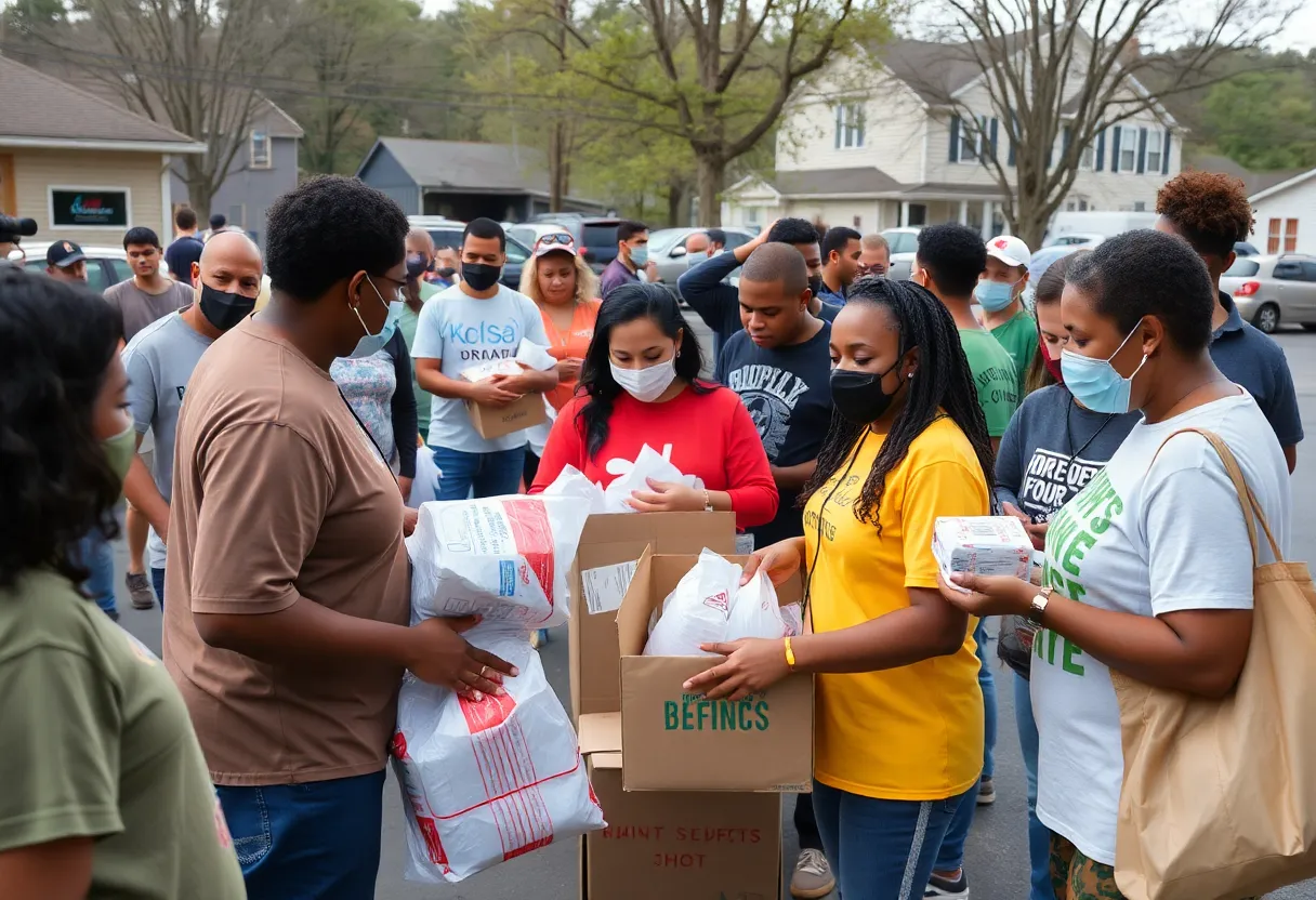 Asheville community members supporting Hurricane Helene victims