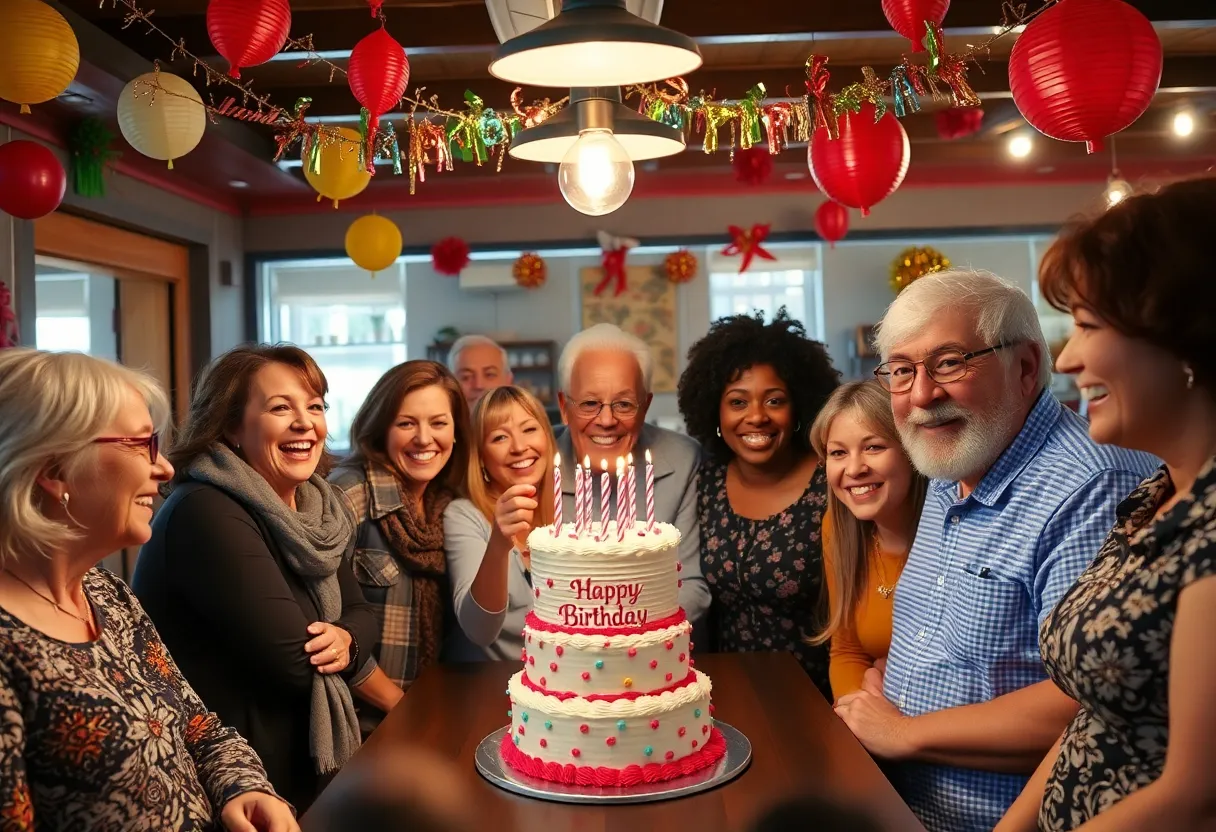 Guests celebrating the 21st anniversary at Asheville's Corner Kitchen.