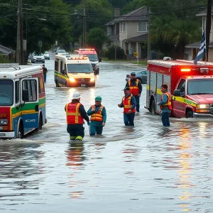 Rescue operations in flooded Kentucky streets