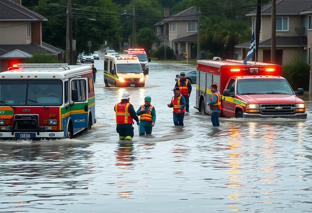 Rescue operations in flooded Kentucky streets