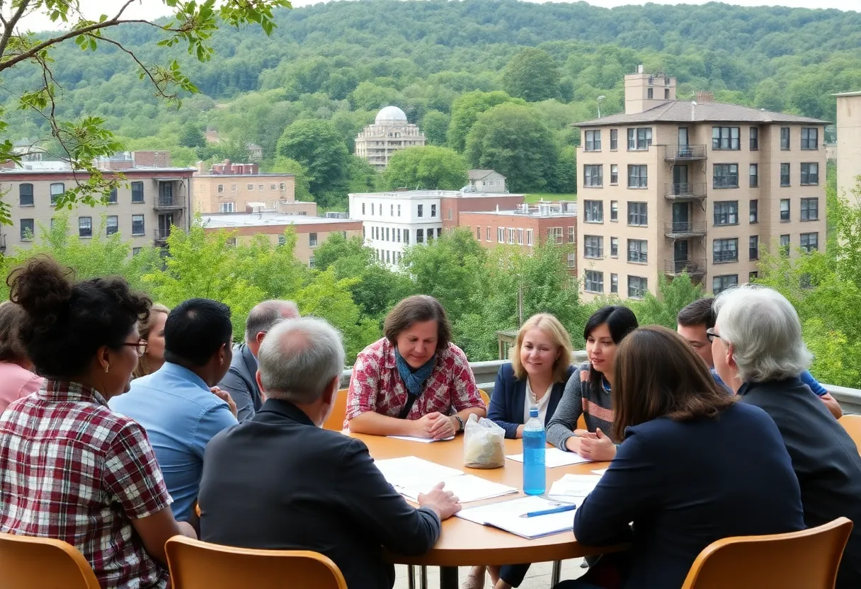 Asheville residents in a discussion about infrastructure rebuilding.