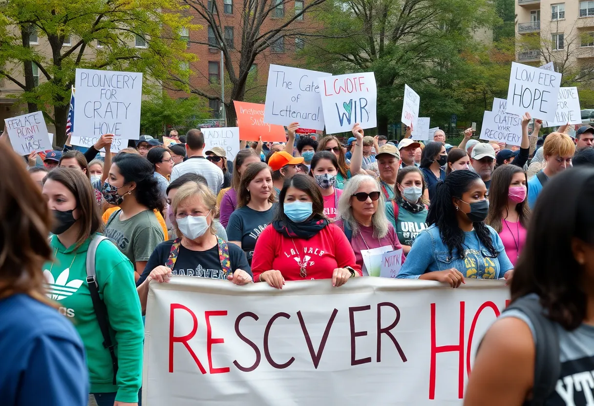Residents of Asheville participating in a recovery event after Hurricane Helene.