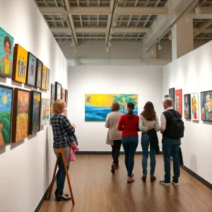 Art exhibition showcasing local artists' work in Asheville