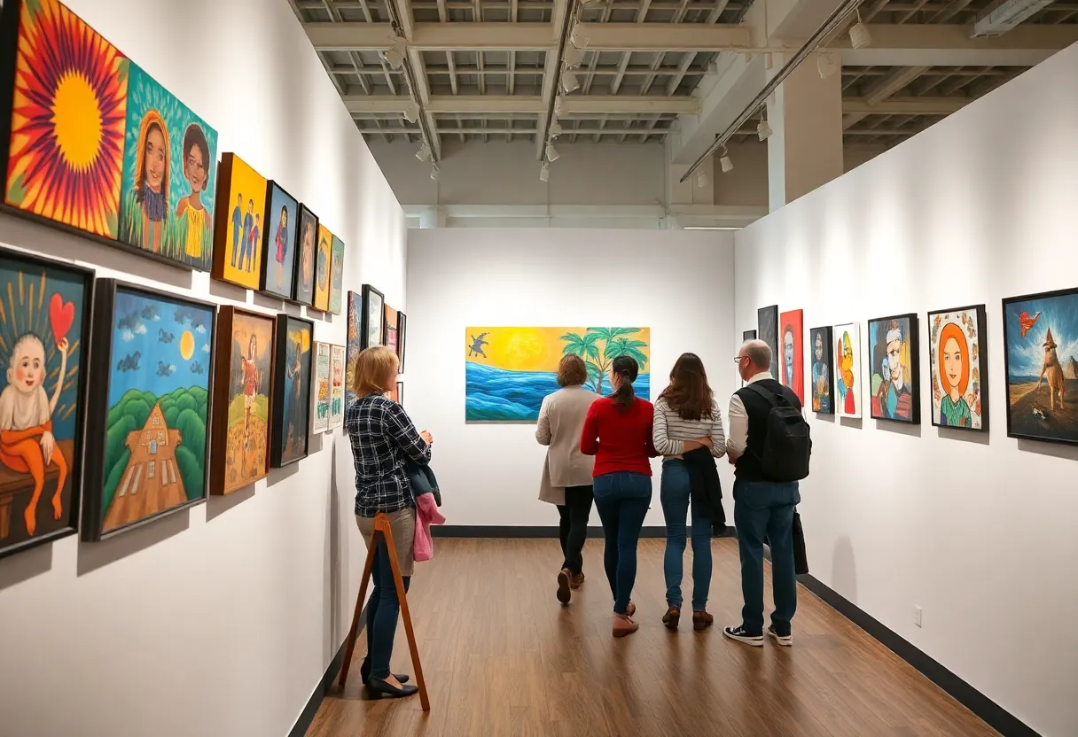 Art exhibition showcasing local artists' work in Asheville