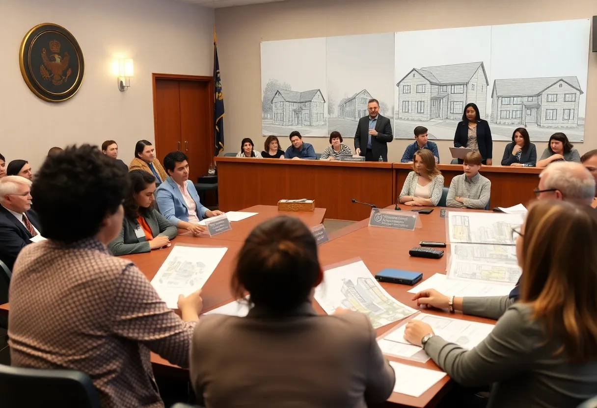 Architectural plans for affordable housing in Asheville.