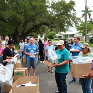 Community volunteers providing relief after Hurricane Helene in Bakersville, NC