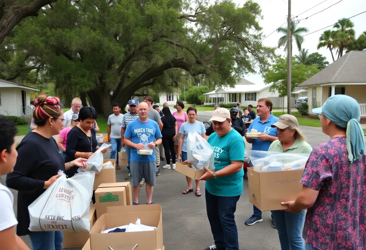 Community volunteers providing relief after Hurricane Helene in Bakersville, NC