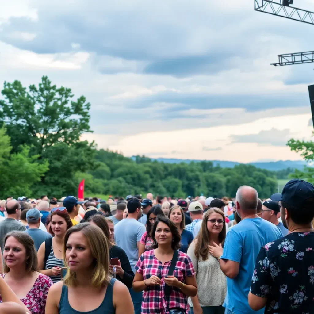 Community gathering at Billy Strings Concert Series in Asheville