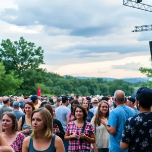 Community gathering at Billy Strings Concert Series in Asheville