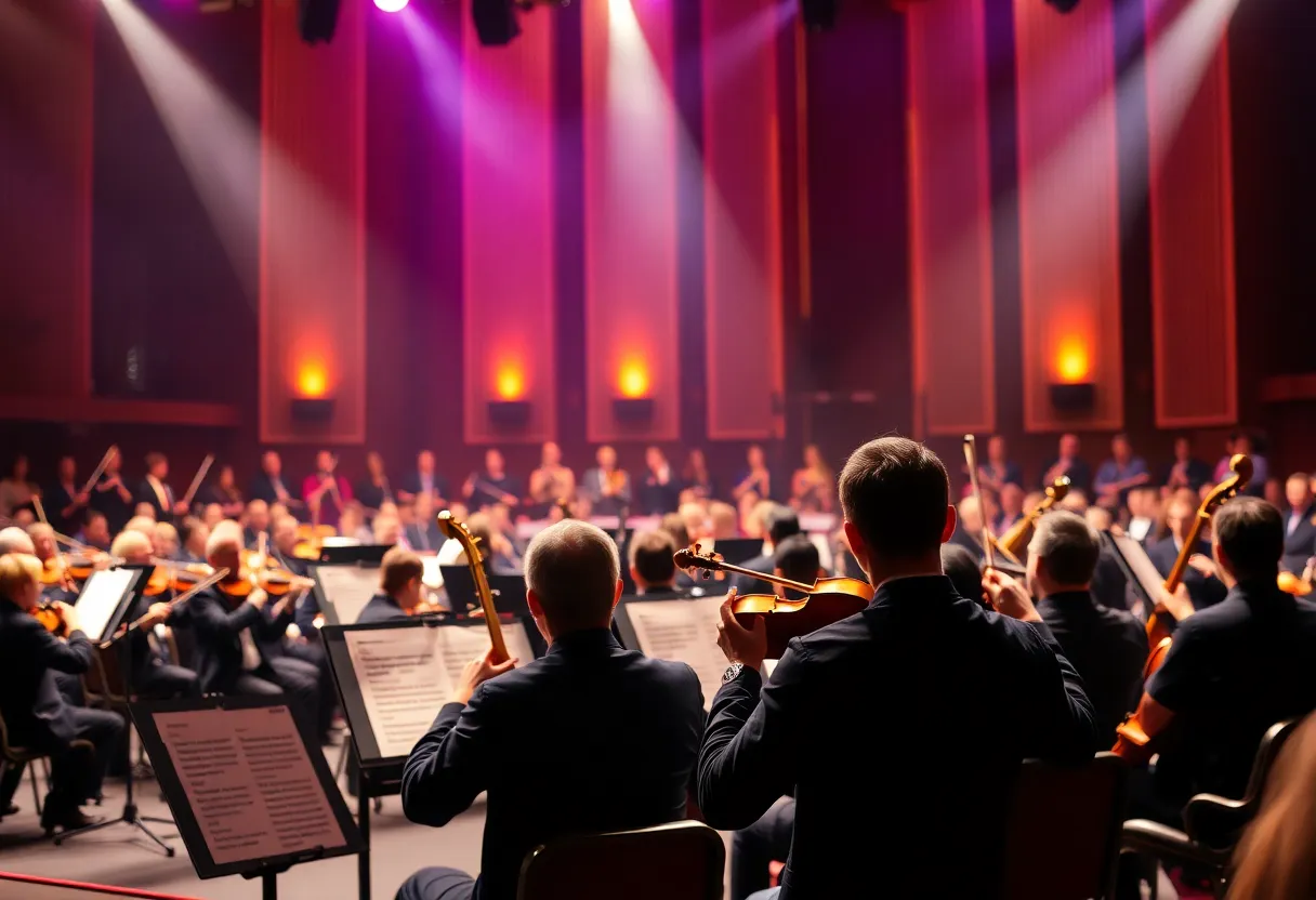 Orchestra performing at 'March Melodrama' concert in Asheville