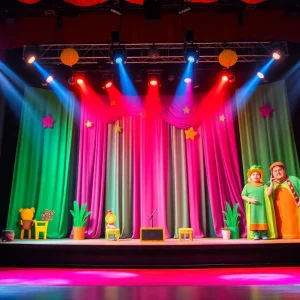 Theater stage set for the NC Stage Company's 2024 season