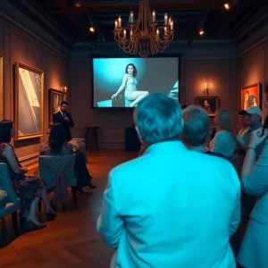 Audience watching the John Singer Sargent film at the Asheville Art Museum
