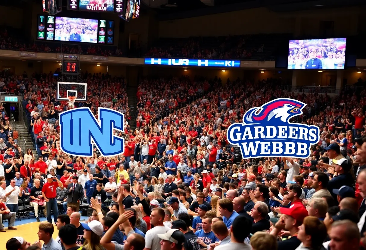 Basketball game between UNC Asheville Bulldogs and Gardner-Webb Runnin' Bulldogs