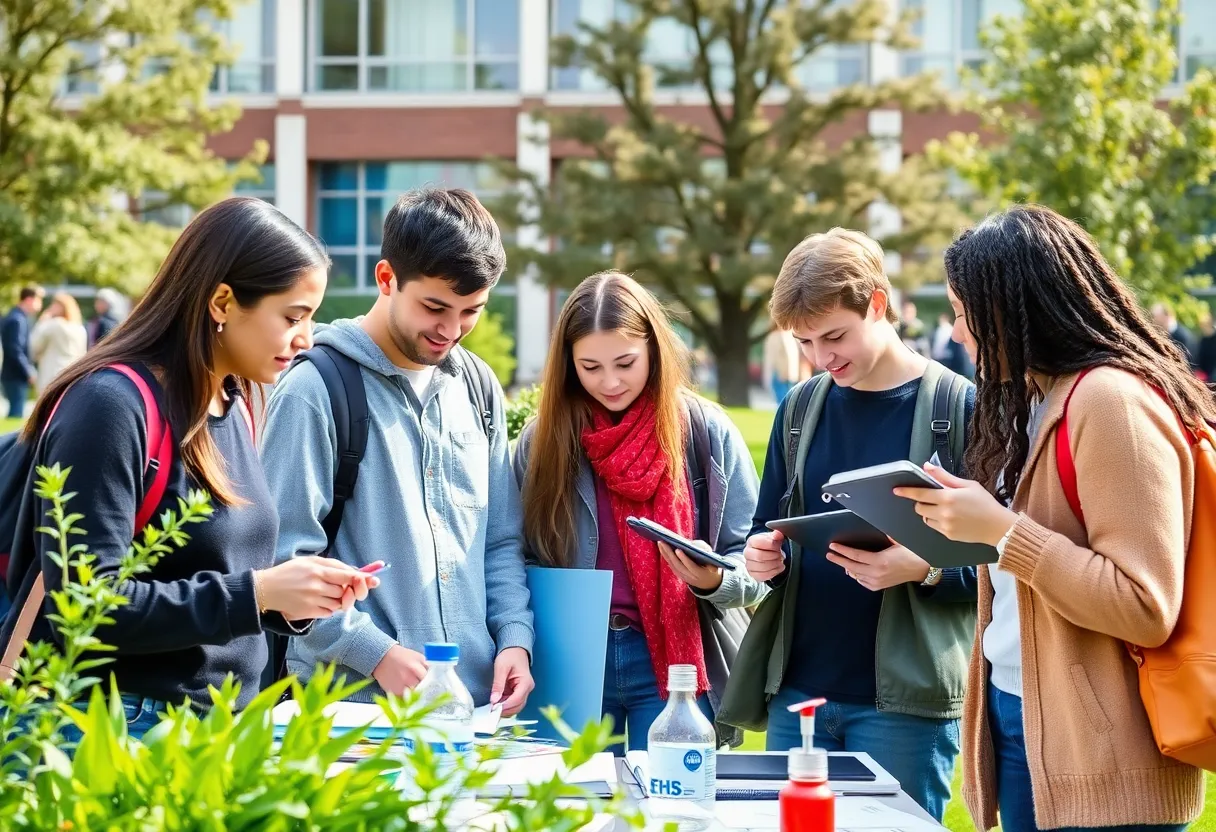 Students and faculty collaborating on research at UNC Asheville