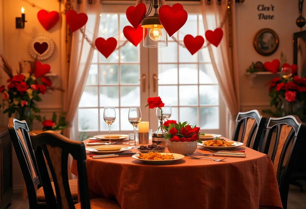 Romantic Valentine's Day dinner setup in Asheville