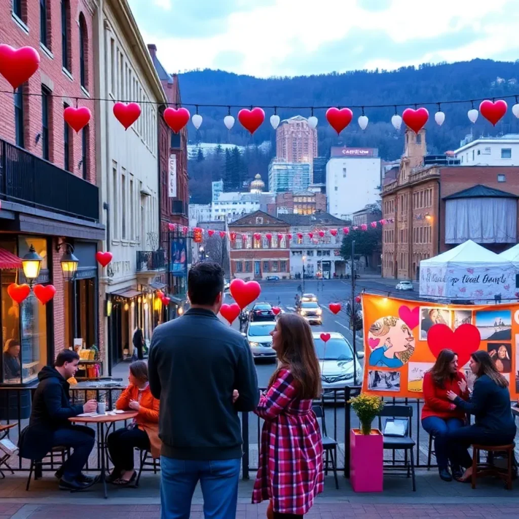 Couples enjoying Valentine's Day events in Asheville