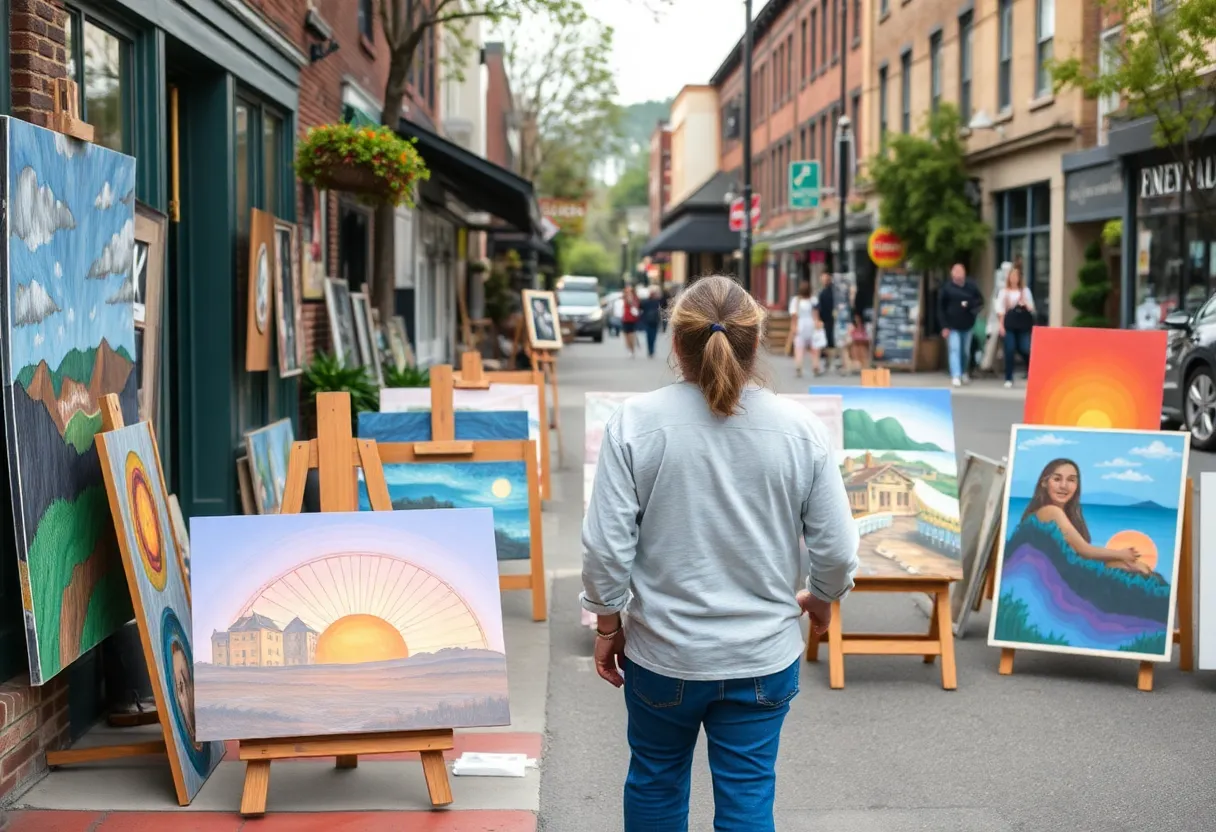 Artists in Asheville displaying their artwork after Hurricane Helene