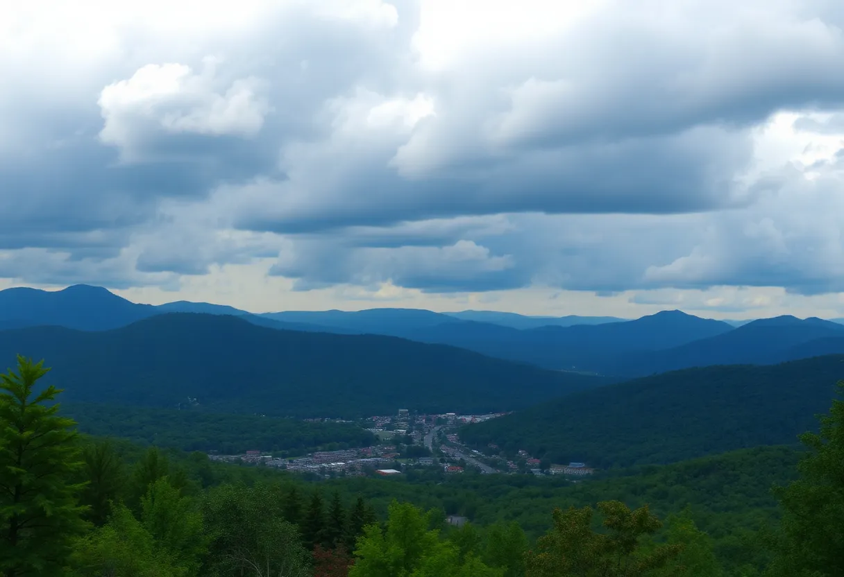 View of the Blue Ridge Mountains from Asheville, symbolizing uncertainty in environmental research.