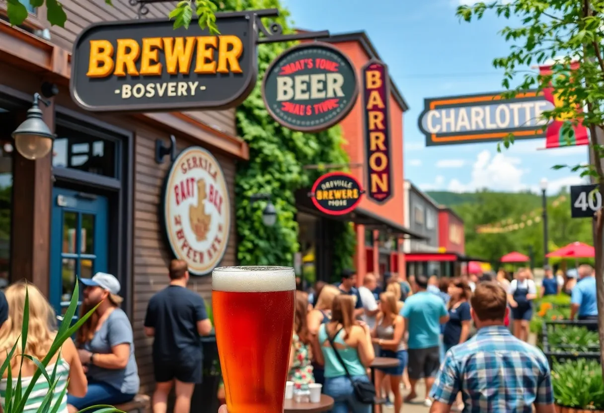 People enjoying craft beer in Asheville and Charlotte