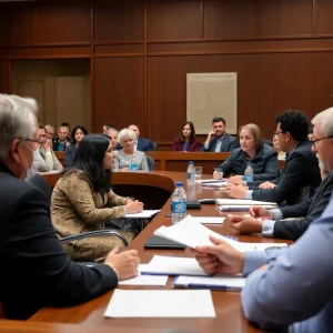 Asheville city officials discussing the revised recovery plan