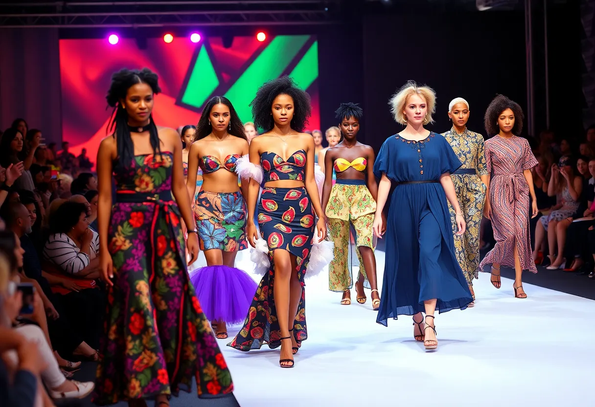 Models showcasing creativity at the Asheville Fashion Show