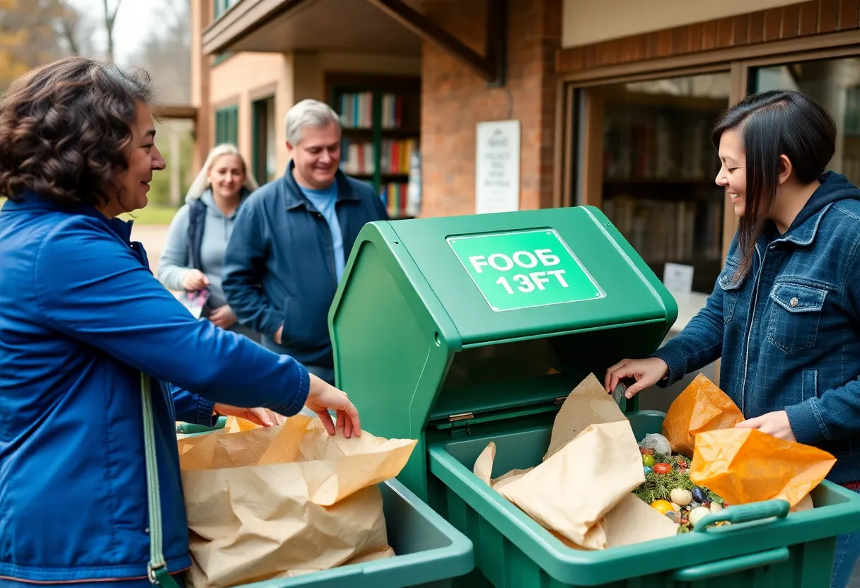 Residents participating in Asheville's Food Scraps Drop-Off Program.