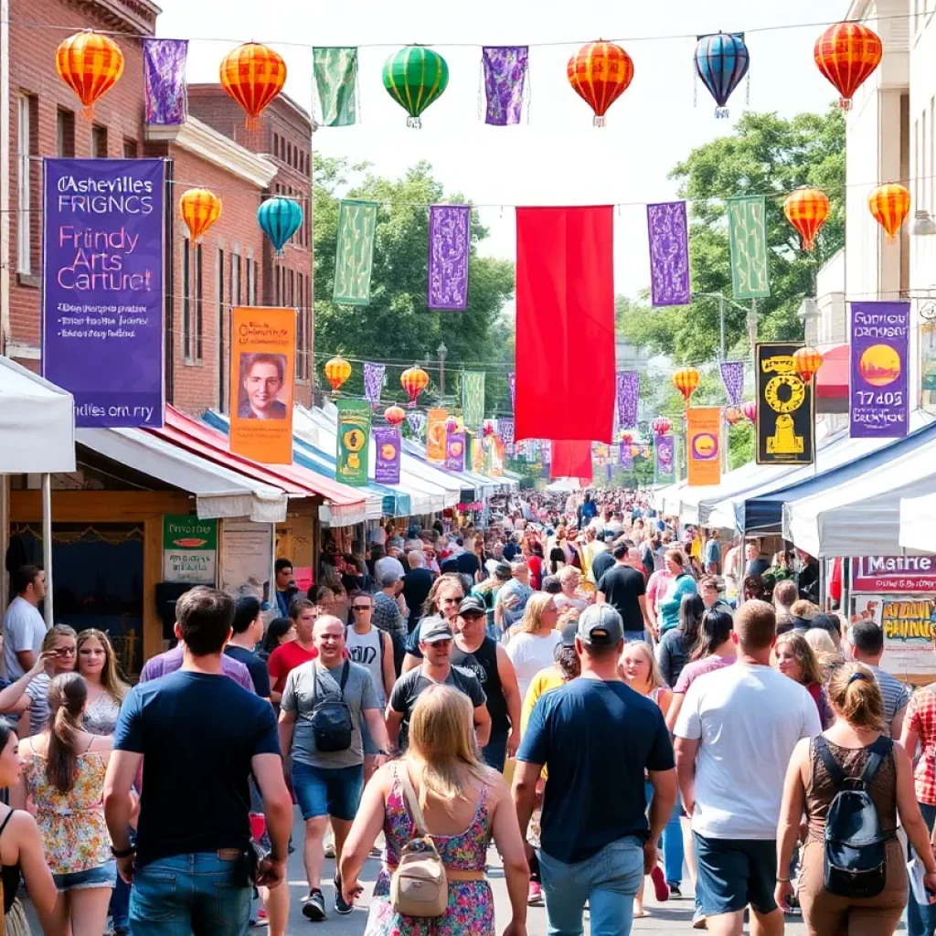 Crowd enjoying performances at Asheville Fringe Arts Festival