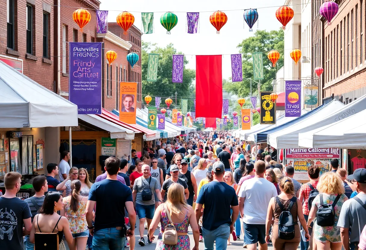 Crowd enjoying performances at Asheville Fringe Arts Festival