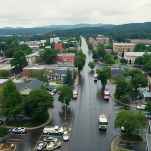 Flooded Asheville streets amid Hurricane Helene impact